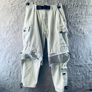 Vintage Plugg Men's 29x30 Zip Off Convertible Cargo Pants Khaki Shorts Beige